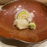 和旬 いまよし - ヒラメ　手前が昆布じめ