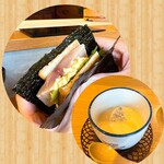 スシコーヒー - 鯖サンド＆茶碗蒸し