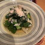 手打そば 大川や - ちぢみ法蓮草としめじのお浸し