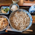 そば処 上代 - 野上のおろし蕎麦の大盛りとご飯セット