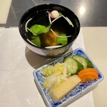 うなぎ 魚政 - 肝吸い・香の物