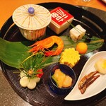 厨 花膳 - 八寸 だし巻き卵他