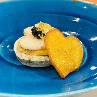 肉割烹 五平 - 白子豆腐、長芋、キャビア、さつま芋の蜂蜜バター　