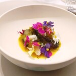 Maison DIA Mizuguchi - 【鮑】蝦夷鮑/サフラン/ライム/フラワー