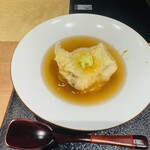 鮨あさひ - 太刀魚の天ぷらと海老芋の温鮨