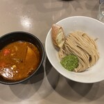 つけ麺 五ノ神製作所 - 海老トマトつけ麺〔麺少なめ）