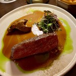 STELLAR WORKS Restaurant & Bar - Main
                                山形牛のロースト原木椎茸の炭火焼 ポルチーニソース