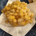 海の日  - コーンのかき揚げ。嫁さんの大好物