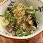 海の日  - 焼さば大根。炭火で焼いた鯖を大根おろしでサッパリいただけてとても美味しいです！