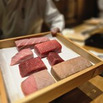 恵比寿 鮨 ふじまさ - マグロネタ箱