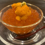 鮨 もりなり - イクラたっぷりと‥雲丹も‥贅沢なおつまみです‥ねぇ‥♡