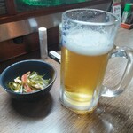 味の蔵どんつく - 生ビールとお通し