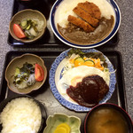 灯の来麻 - どちらも￥５５０の定食。(^_^*)