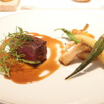 ランベリー ナオト キシモト - Jun ,2014 青森県産牛ロース肉のポワレ　山葵の香るジュ