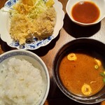 とんかつ肉料理 吉岡 - きなこ豚ヒレカツとご飯・赤だし