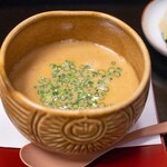 よし町 - 2025.1 あん肝雑炊 香の物（昆布と白菜）