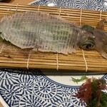 第8八千代丸 - （２）活き烏賊（イカ）造り　（ゲソは後程天麩羅にしていただけた）