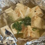 お好み焼ふじもと - 豆腐ステーキはお出汁にシメジと豚肉