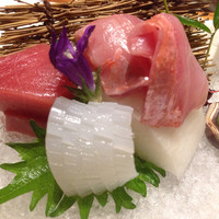 九つ井 本店 - そば懐石・本日の刺身(甘鯛・鮪・イカ)