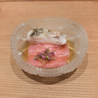 東京肉しゃぶ家 秀彬 - 白甘鯛、ハネシタ、大腿骨のスープの冷しゃぶ