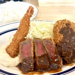 グリル ヨウジ - 海老フライ&ビフカツ&ミンチカツ❤︎