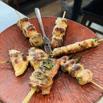 完全個室居酒屋 串焼き Moga_Ru - お任せ野菜巻き六種　1,595円