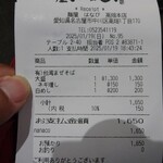 麺屋はなび - レシート