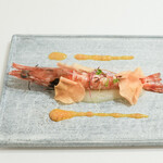 prospero - 本マグロロースト、菊芋チップとソース、みかんジャム