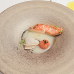 prospero - 三河金目鯛、三河はまぐり新玉ソース、早春アクアパッツァ