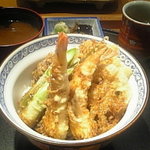 西麻布天ぷら魚新 - 特製天丼セット/ご飯おかわり無料