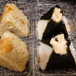 肉そばとおにぎり 一のや - 秋鮭、ツナマヨ、玄米おかか、玄米梅