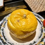 銀座焼とり 京丹波 - 柚子の入れ物　ワクワク⭐︎