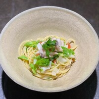 十皿 - 蛤とうるい菜のスパゲッティ 木の芽