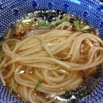 麺家 たけ田 - つけ汁に麺投入