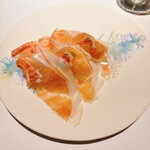 MOTORA  - 国産生ハムと洋梨、モッツァレラの前菜