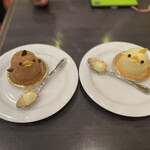 ぴよりんSTATION Cafe gentiane JR名古屋駅店 - スプーンにのってるのは砂糖菓子