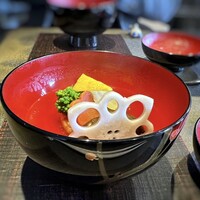 日本料理 TOBIUME - ◆滋味「先の見通し」・・レンコン（岩国）、大根、金時人参
