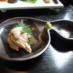 うなぎ亭 友栄 - 青うなぎ 割きたてのきも（わさび）