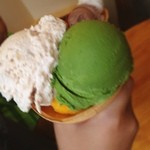 ミルクトップ - トリプルアイス
長男のチョイスはアップルシナモン、抹茶、マンゴー