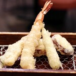 天ぷら酒場 NAKASHO - 海老・紅生姜・カボチャ・さつまいも・ヤングコーン