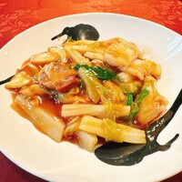翠陽 - 五目餡掛け焼きそば(ハーフ)