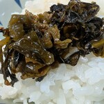 白龍ラーメン - 卓上の辛子高菜も旨い