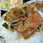 白龍ラーメン - ライスに何度もバウンドをくり返す