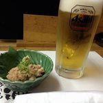 季節料理 藤原 - まずは生！突き出しは真蛸と真蛸の子を炊いたもの