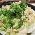うどん 丸香 - かま玉のねぎ追加！+天かす