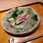 にかわ - もも刺し、月光ゆり根、菜花