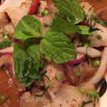 タイ・アヨタヤ・レストラン - ナムトックコームヤーン(豚トロ炙り焼きスパイシーサラダ) 950円。