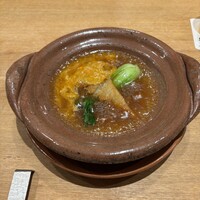 京中華 牧定 - ヨシキリザメの鱶鰭、オイスターソースと上海蟹の味噌と玉子のソース