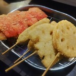 もつ鍋と焼きとんのお店 きじま屋 - 串揚げ3種