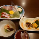 法師温泉 長寿館 - 先付、酢の物、造り